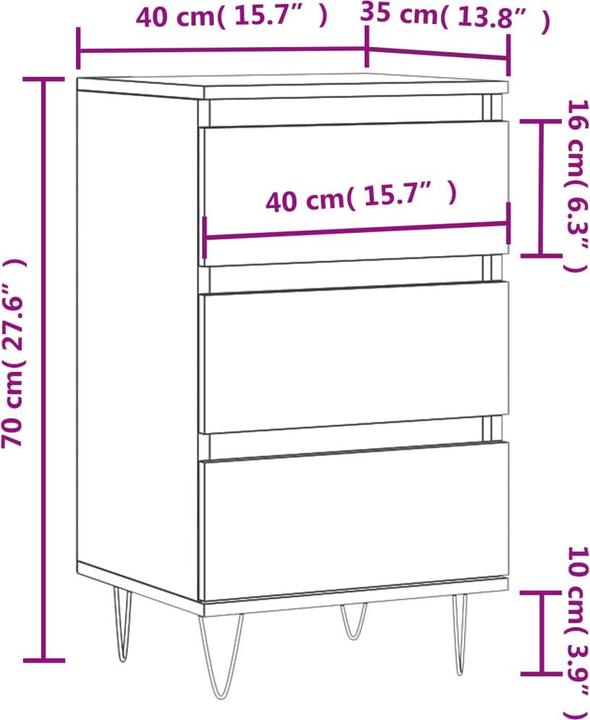 Image du produit vidaXL Sideboard (40 x 35 x 70 cm)