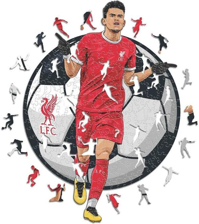 Actual product image Iconic Liverpool FC - Luis Diaz - Wooden Puzzle Size M (270 pieces) (270 pieces)