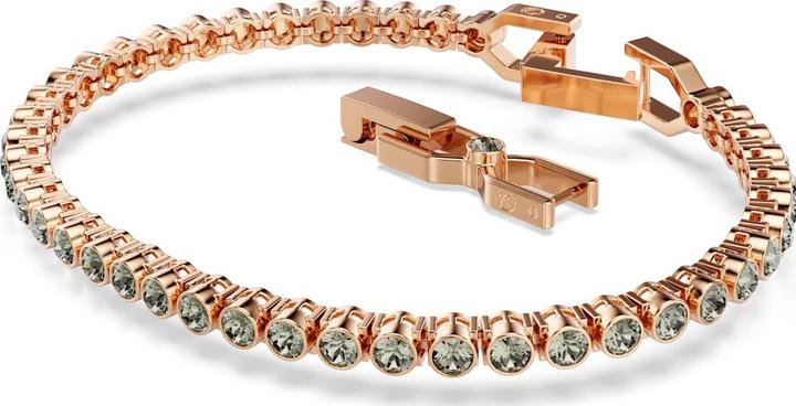 Actual product image Swarovski Imber Emily Tennis Armband Rundschliff Schwarz Roségold Legierungsschicht (18.50 cm, Swarovski Metal)