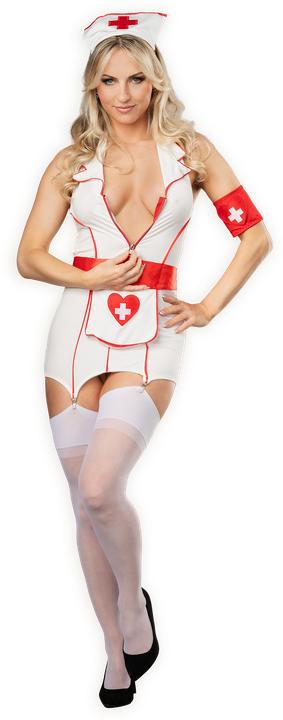 Amorable by Rimba Krankenschwesteruniform – Weiss, Rot (S, M)