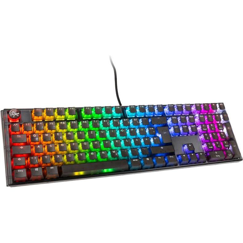 Ducky One 3 Aura Black Gaming Tastatur, RGB LED - MX-Speed-Silver (DE, Kabelgebunden), Tastatur, Schwarz