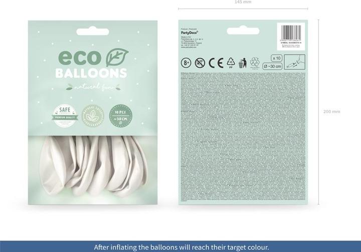Actual product image Partydeco Eco Balloons 30cm metallic, pearl (1 pkt / 10 pc.) (10 x)