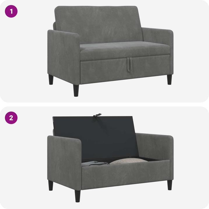 Produktbild vidaXL Sofa mit Stauraum (2-Sitzer)
