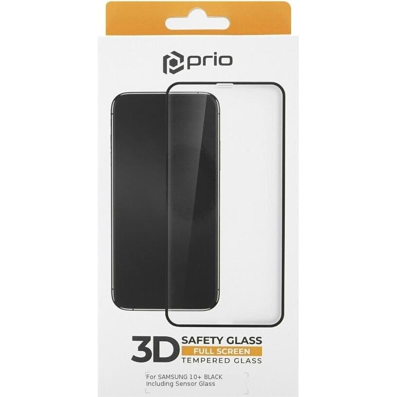 prio 3D Tempered Glass für Samsung S10+, mit Sensorglas schwarz (1 Stück, Samsung Galaxy S10+), Smartphone Schutzfolie, ...