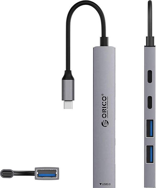 Actual product image Orico USB / USB-C hub YSB4-U2, 1 x USB-A 3.0 - 2 x USB-A - 2 x USB-C (USB-C, 5 ports)