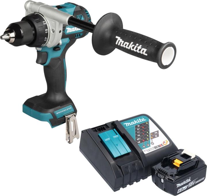Produktbild Makita DDF 492 RG1 Akku Bohrschrauber 18 V 141 Nm Brushless + 1x Akku 6,0 Ah + Ladegerät (Akkubetrieb)