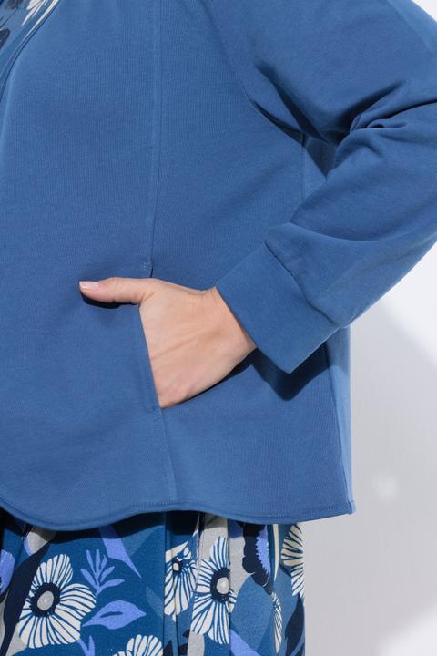 Produktbild Ulla Popken Sweatjacke, V-Ausschnitt, Langarm (48)