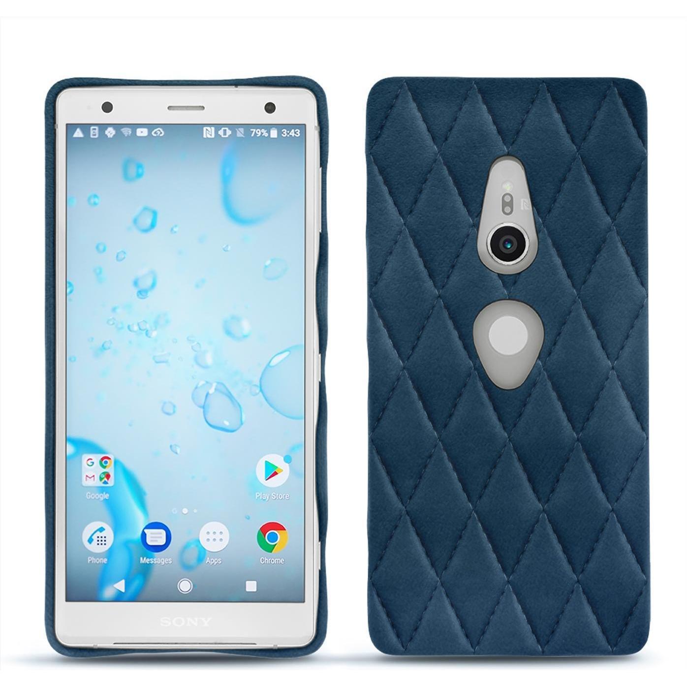 Noreve Lederschutzhülle (Sony Xperia XZ2), Smartphone Hülle, Blau
