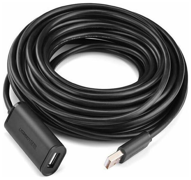 Actual product image Ugreen Cable extension USB 2.0 US121 10m - Black (10 m, USB 2.0)