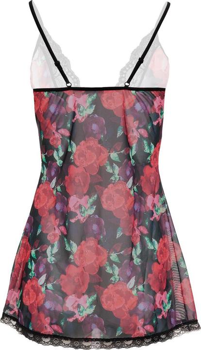 Productafbeelding Christine Le Duc Robe Fleur Stace - Noir/rouge (L, XL)