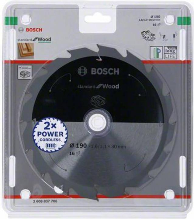 Productafbeelding Bosch Professional Zubehör Cirkelzaagblad Standaard voor hout, 190x1,6/1,1x30,16 tanden