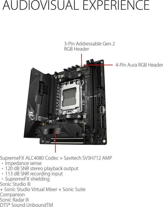Productafbeelding ASUS ROG STRIX B650E-I GAMING WIFI (AM5, AMD B650E, Mini-ITX)