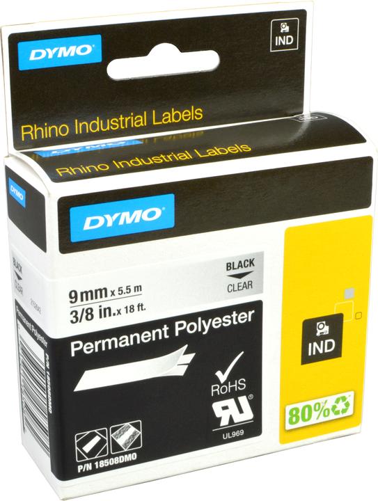 Produktbild Dymo Schriftband Polyester 9mm (0.90 cm, Transparent)