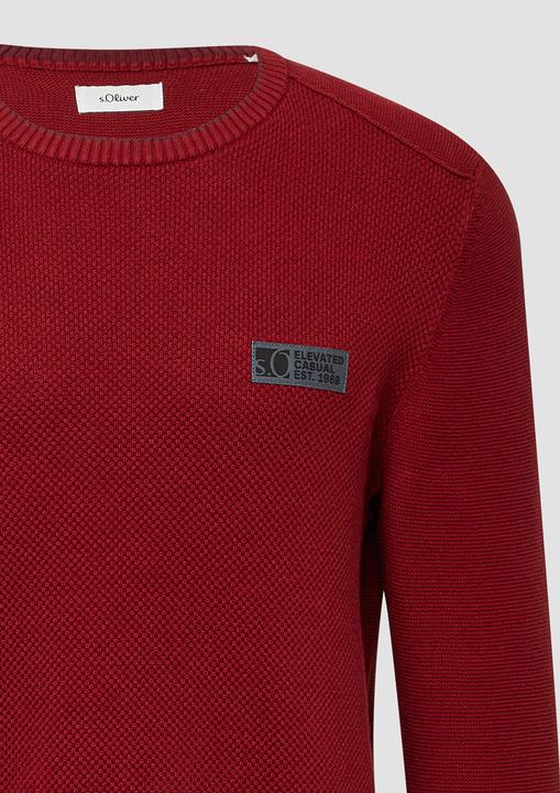 Produktbild s.Oliver Strickpullover Strickpullover aus Baumwolle mit Struktur (XL)