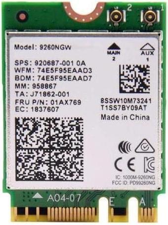 Actual product image Intel Wireless-AC 9260 (M.2 (PCIe))