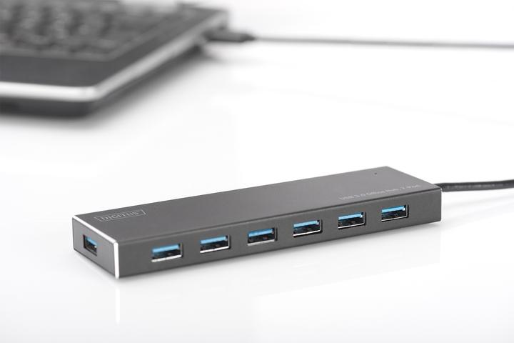 Produktbild Digitus Hub 7-port USB 3.0 SuperSpeed, Power Supply, HQ aluminum (USB-A, 7 Ports)