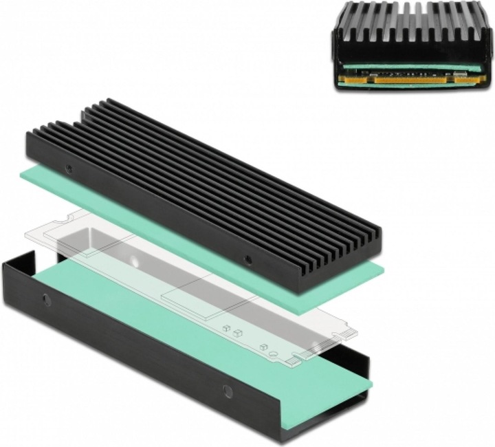 Actual product image Delock M.2 heat sink 76 x 23 x 9 mm