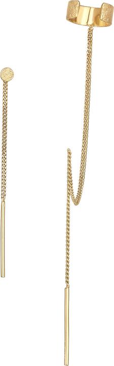 Actual product image Elli Earrings Earcuff with chain pull through plate 925 silver (925 sterling silver)