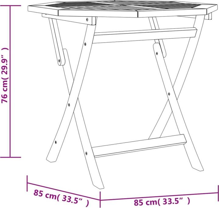 Produktbild vidaXL Gartentisch (85 x 85 x 76 cm)