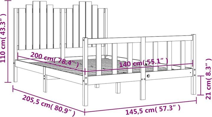 Actual product image vidaXL Bettrahmen (140 x 200 cm)
