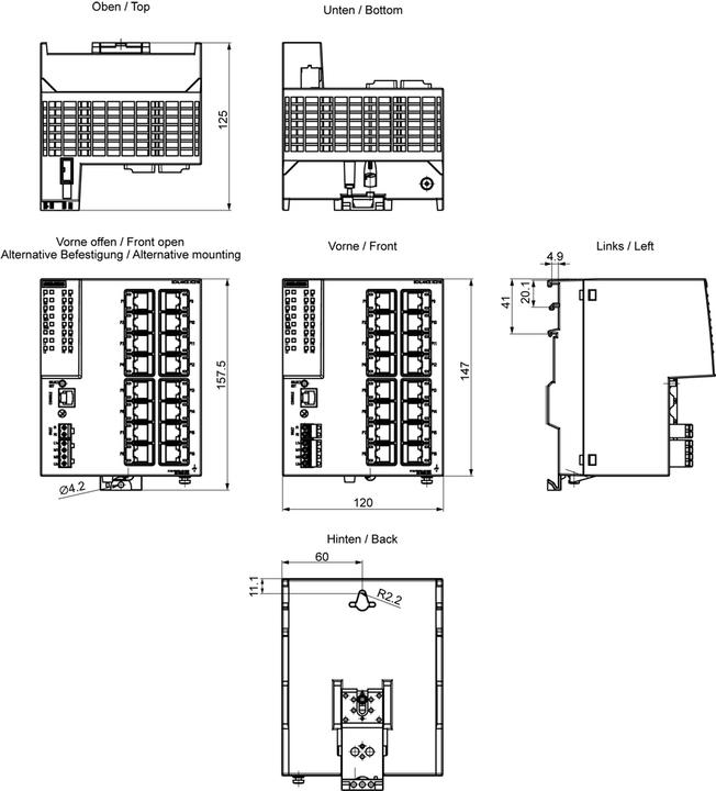 Produktbild Siemens SIEM 6GK5216-0BA00-2AC2 SCALANCE XC216 m IE Switch, 16X 10/100 Mbit/s RJ45-Ports (16 Ports)