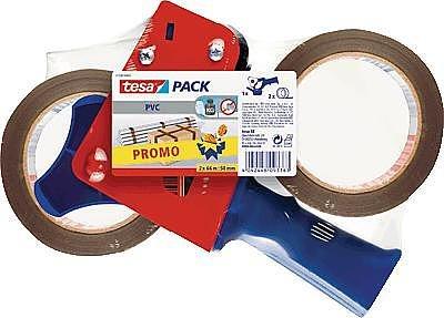 Produktbild tesa tesapack Handabroller Set mit 2 reissfesten PVC Packbändern (50 mm)