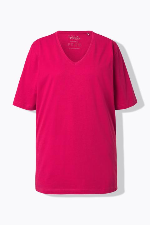 Actual product image Ulla Popken Basic V-Neck Relaxed Fit Short Sleeve Tee (60)