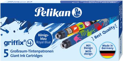 Actual product image Pelikan Ink cartridge Griffix 4001 P1R/5/2B n bw (5 Piece, Royal blue)