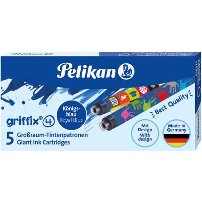 Thumbnail - Pelikan, Ersatzpatrone, Tintenpatrone Griffix 4001 P1R/5/2B n sw (Nachfülleinheit, Königsblau)