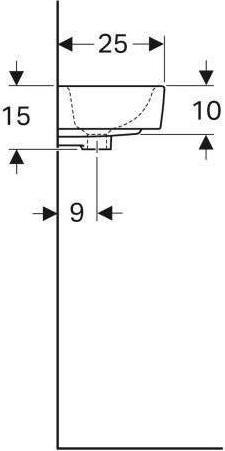 Produktbild Geberit Handwaschbecken RENOVA PLAN o Hahnloch mit Überlauf 400x250mm weiss (250 mm, 400 mm)