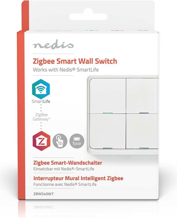 Produktbild Nedis ZBWS40WT Smartlife WiFi Wandschalter, Weiss