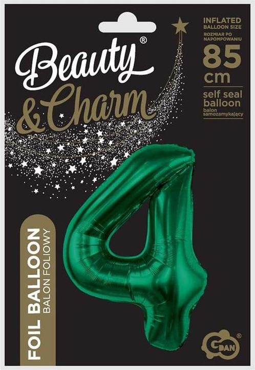 Produktbild GoDan B&C Folienballon Nummer 4, flaschengrün, 85 cm (1 x)