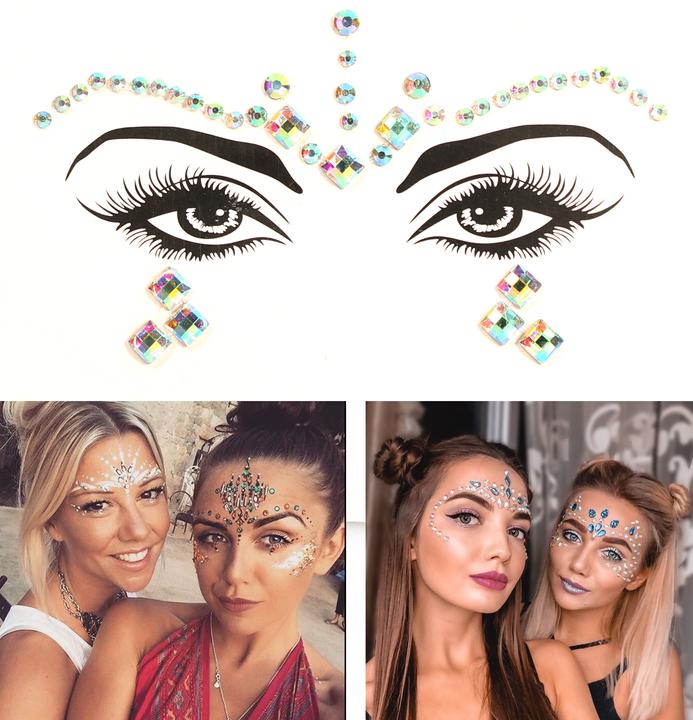 Actual product image PhoneLook Festival & Open-Air Face Sticker Stickers Glitter Diamonds Tattoo Style 7