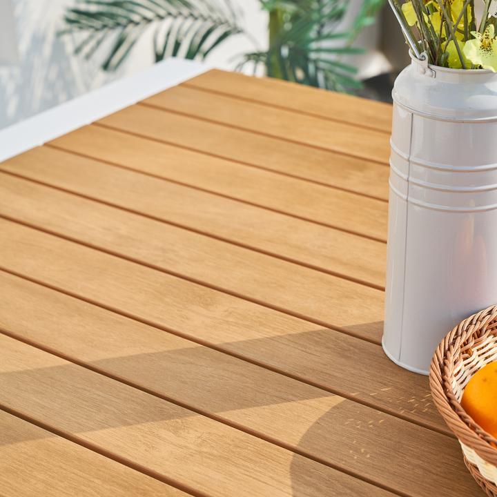 Image du produit Axi Table de jardin Tony avec 2 bancs Blanc avec polywood en teck (190 cm)