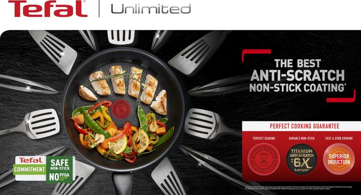 Productafbeelding Tefal Onbeperkt Hapjespan met deksel 24 cm (24 cm, Koekenpan, Aluminium)