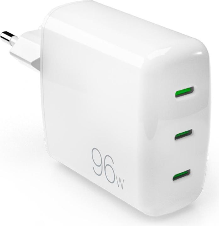 SBS Puro GaN Wall Charger with 3 USB-C ports, 96W, white (96 W)