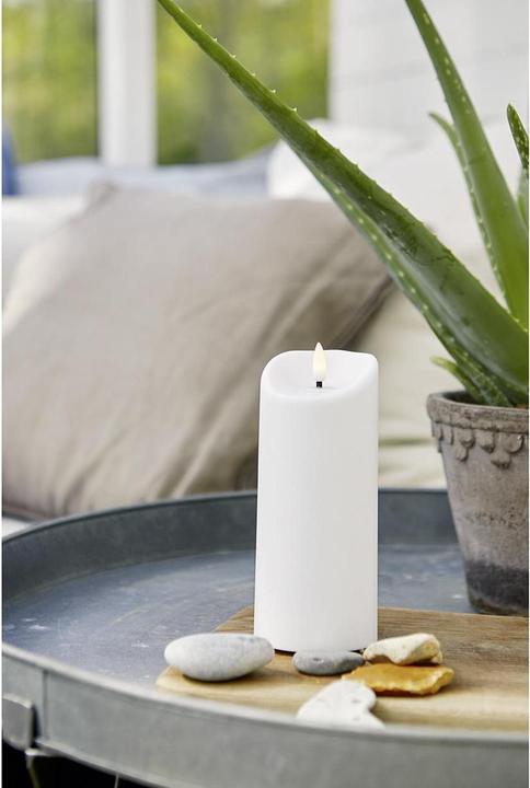 Image du produit Star Trading Bougie LED Pilier Flamme 7,5 cm x 18 cm, Blanc (1x)