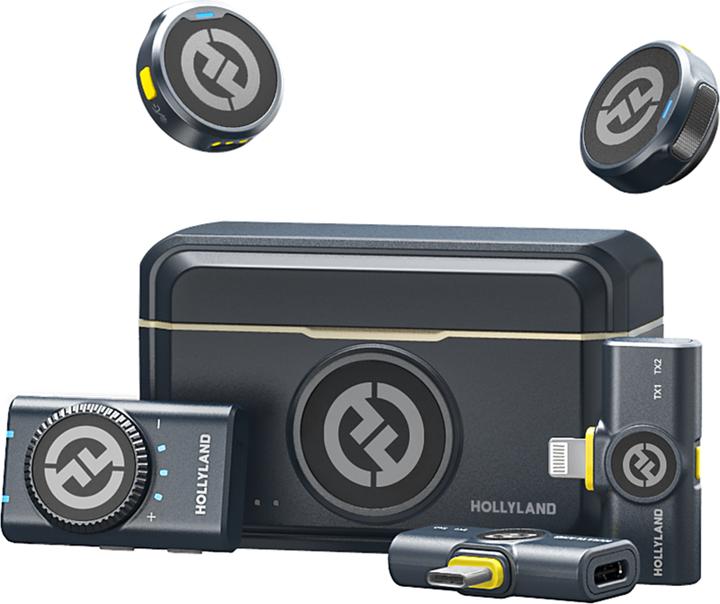 2x Transmitter, 1x RX, 1x Lightning RX, 2x Windschutz, 1x USB-A - USB-C, 1x 3.5mm TRS-TRS, 1x USB-C RX, Ladestation