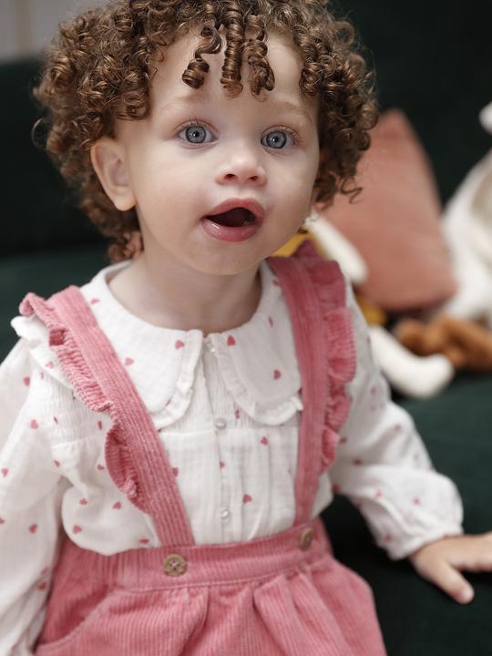 Immagine prodotto Vertbaudet Camicetta da bambina in mussola con cuori (68)
