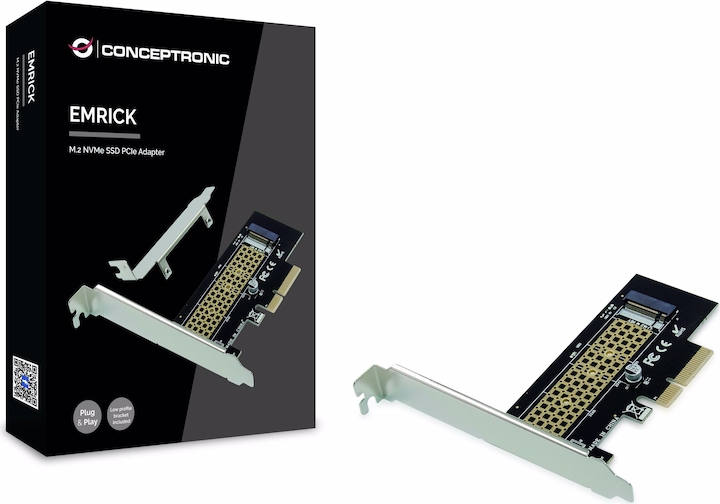 Actual product image Conceptronic EMRICK M.2 NVMe SSD PCIe Adapter