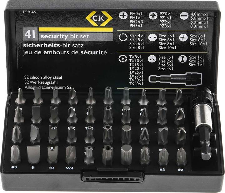 Produktbild C.K Magma Bit-Set 41teilig T4508 Schlitz (Kreuz Pozidriv PZ)