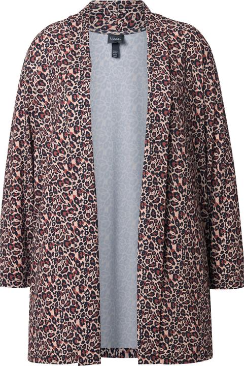 Actual product image Ulla Popken Matte Jersey Open Shape Leopard Print Jacket (42, 44)