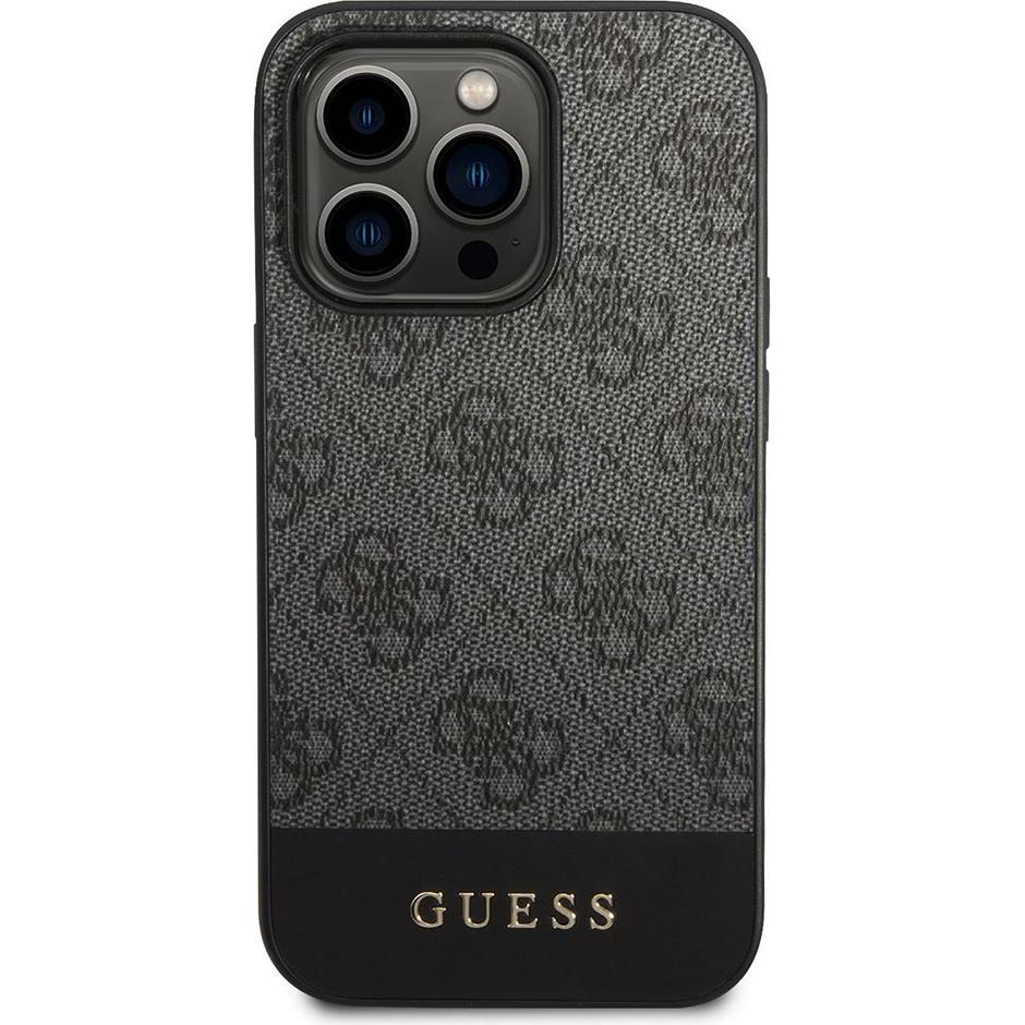 Guess GUHCP14XG4GLGR iPhone 14 Pro Max 6,7" szary/grey hard case 4G Stripe Collection (Apple iPhone 14 Pro Max), Smartph...