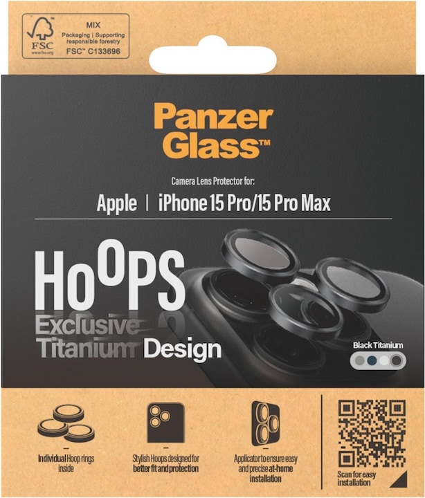 Image du produit PanzerGlass Hoops Camera Lens Protector (1 pièce(s), Apple iPhone 15 Pro Max, Apple iPhone 15 Pro)