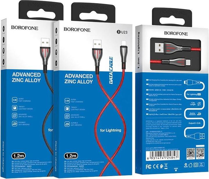 Immagine prodotto Borofone Cavo USB da USB-A a Lightning da 1,2 m Casuale (6931474724847) (1.20 m, USB 3.0)