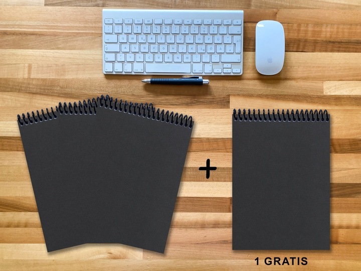 Image du produit A 4 Bloc-notes - Set, 3+1 gratuit, Luxury 80 pages NOIR ONYX GLITTER-OPTIK, quadrillé 10x10mm (A4, Quadrillé)