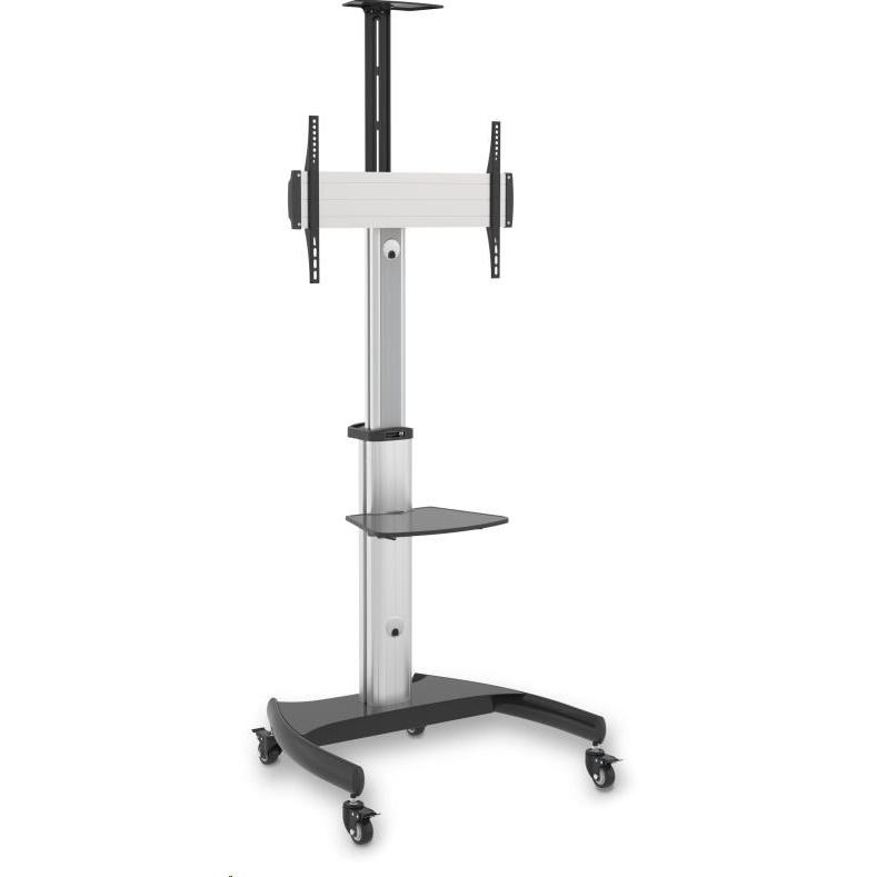 Connect IT Wheelie II pojízdný stojan & držák na jednu obrazovku 37" - 70", záruka 30 let, STŘÍBRNÝ (50 kg, 37" - 70"), Piedistallo TV, Argento