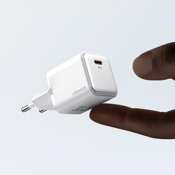 Actual product image Usams Ład. siec. 1xUSB-C PD30W 3A (only head) PD3.0 Fast Charging biały/white X-ron Series CC186TC02 (30 W, 1 portion)