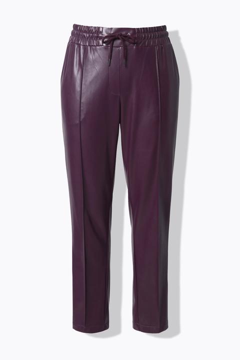 Produktbild Ulla Popken 7/8-Hose, Lederoptik, Biesen, Elastikbund (60)