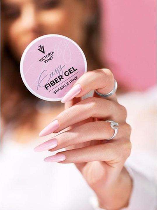 Actual product image Visconti Di Modrone Victoria Vynn Sparkling UV/LED Builder Gel Easy Fiber Gel for Nail Manicure Glitter Sparkle Pink 50m (Glitter Sparkle Pink)